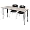 Regency Tables > Height Adjustable > Rectangular Mobile Table & Chair Sets, 66 W, 30 L, 23-34 H, Maple MT6630PLAPCBK40BK - alternate 1